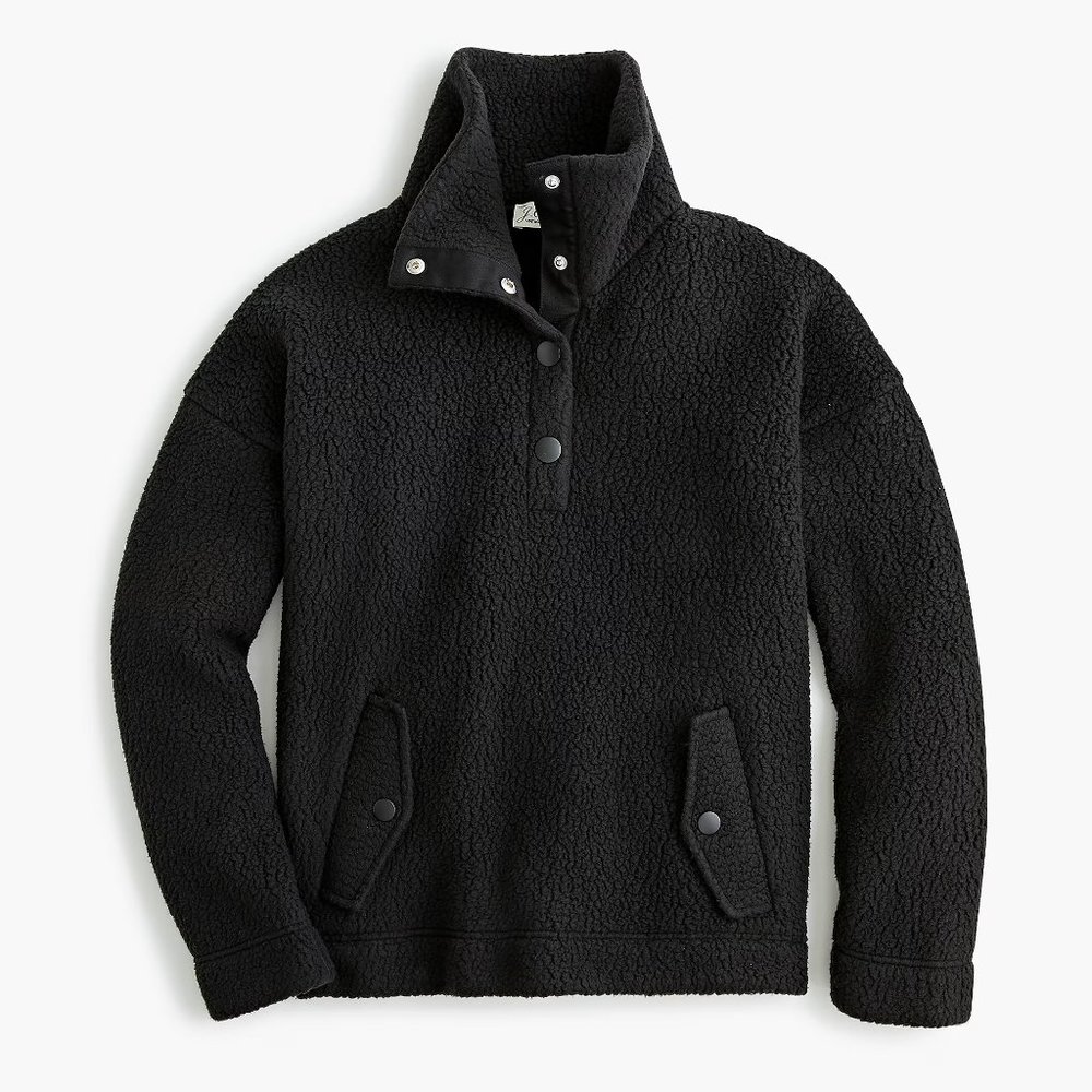 J.Crew Snap-Collar Sherpa Sweatshirt in Polartec Fleece